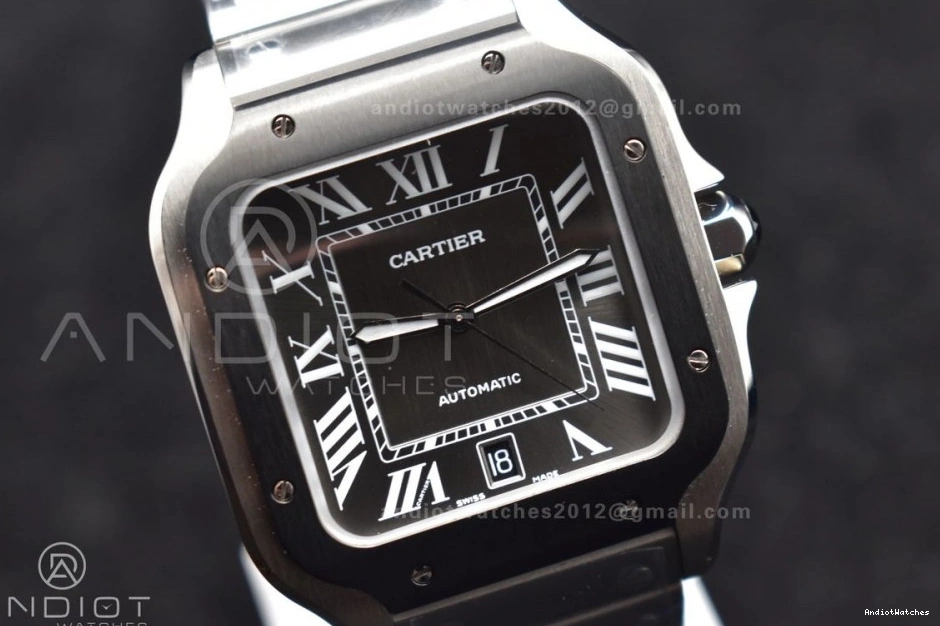 1:1 Santos Bezel 3KF Black Cartier 1049 40mm MIYOTA on Best SS Bracelet White SS Edition NewStyle Dial de 0408